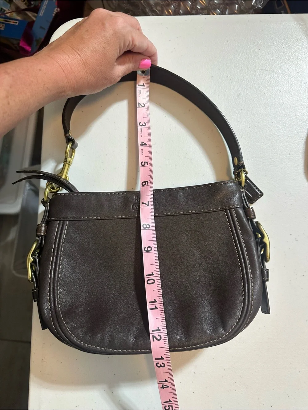 COACH Zoe Y2K Vintage Small Mini Hobo Shoulder Bag Purse Brown Leather